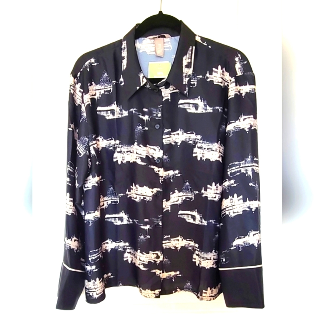 🆕️ H & M Blouse Black and White Medium Brand New
